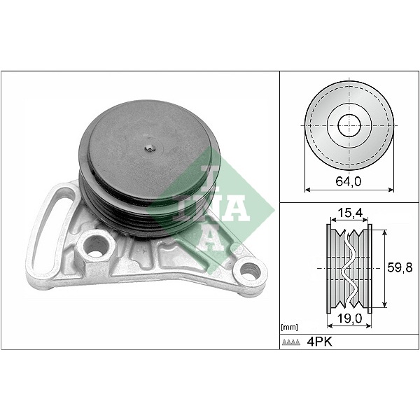 ลูกรอกสายพานหน้าเครื่อง AUDI A4 B5 B6 A6 C4 C5 SKODA SUPERB VW PASSAT B3 B4 B5 B5.5 INA