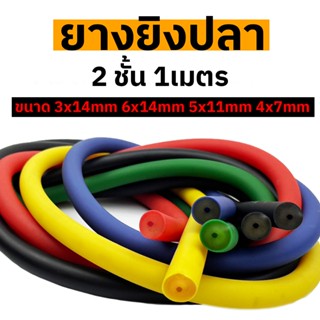 ยางยิงปลา ยางยิง 1เมตร 2ชั้น ขนาด 3x14mm 6x14mm 5x11mm 4x7mm