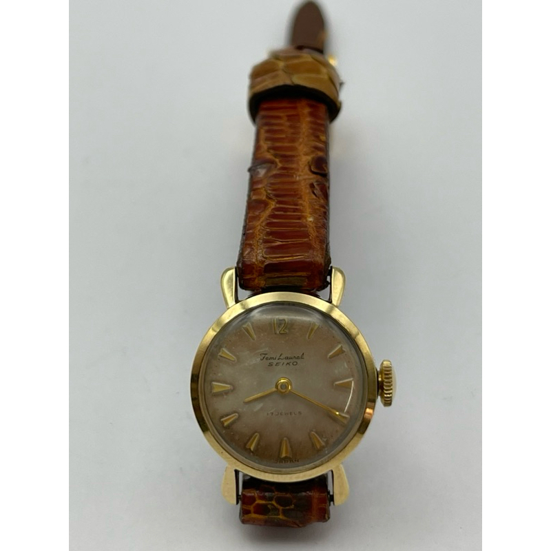 SEIKO  Femi Laurel 17 Jewels ระบบไขลาน ตัวเรือนทอง 20 Microns นาฬิกาผู้หญิง มือสองของแท้