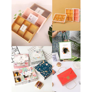 A034 พร้อมส่ง(แพค5ใบ) กล่อง 6 ช่อง ใสของขวัญ ของชำร่วย ขนม คุกกี้ ขนมเปี๊ยะ ขนมไหว้พระจันทร์