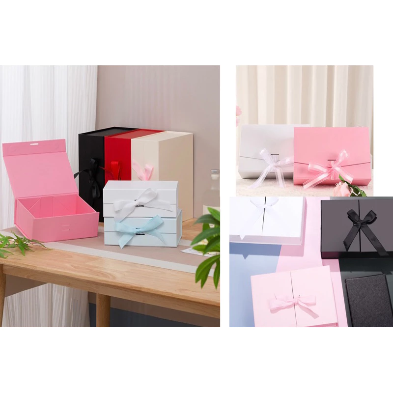 A058 พร้อมส่ง!(กล่องแข็ง+โบว์) กล่องของขวัญพรีเมี่ยม