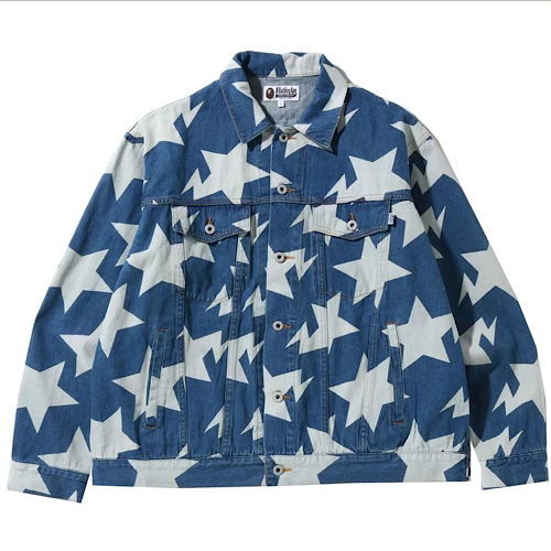 BAPE STA PATTERN LOOSE FIT DENIM JACKET