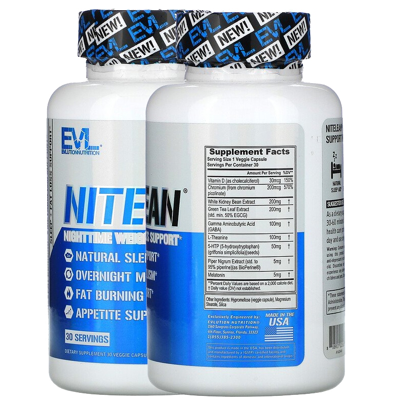 (พร้อมส่ง) ลดไขมันขณะนอนหลับ EVlution Nutrion Night Burn 30 Veggie Caps