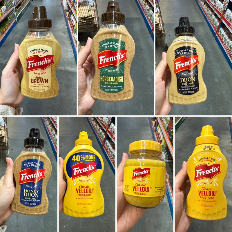 French’s Spicy Brown Mustard 340 G. ซอส มัสตาร์ด รสเผ็ด ( เฟร้นช์ส / Horseradish / Dijon / Classic Yellow / American