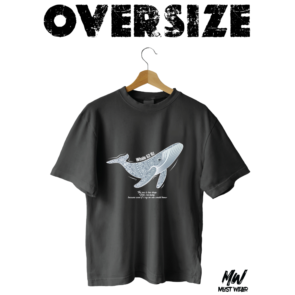 เสื้อ Oversize ชาย-หญิง ลาย whale 52hz[Premium cotton]