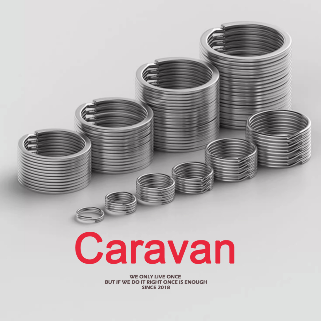 Caravan Crew (5pcs) Key ring Keychain Stainless steel round and flat ห่วงพวงกุญแจ