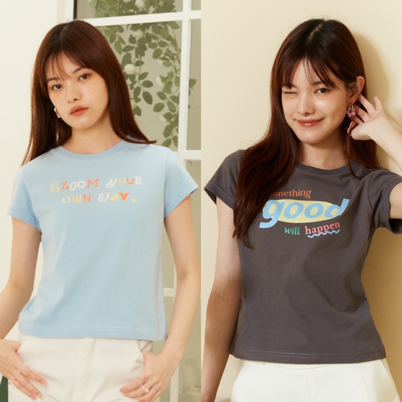 **ขอโค้ดทักแชท** เสื้อยืด Baby tee (TS_005-6)