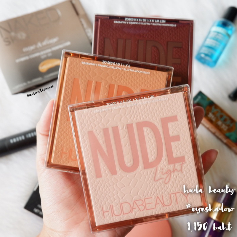 พร้อมส่ง! [ป้ายไทย] ❤️ huda beauty nude obsessions eyeshadow palette mini สี light/medium/rich
