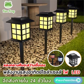 Fun Frog ไฟปักสนาม พลังงานแสงอาทิตย์โซล่าเซลล์ ไฟ LED ไฟทาง ไฟโซล่าเซลล์ แสงไฟสีวอม แสงไฟสีขาว