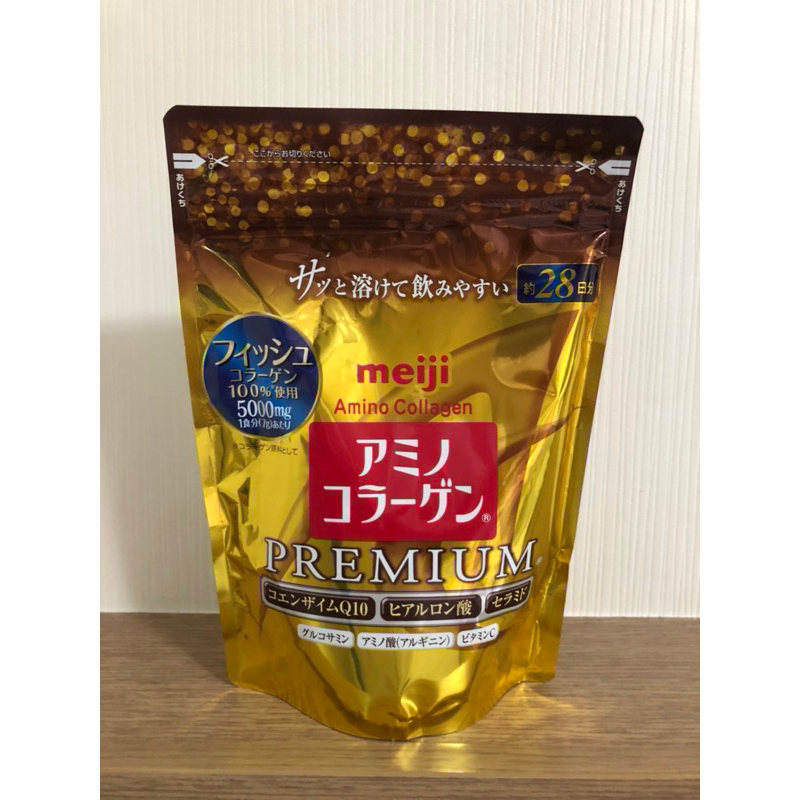 พร้อมส่ง !!!   Meiji Amino Collagen  premium 5,000 mg (Refill)  สำหรับ 28 วัน นำเข้าจากญี่ปุ่น
