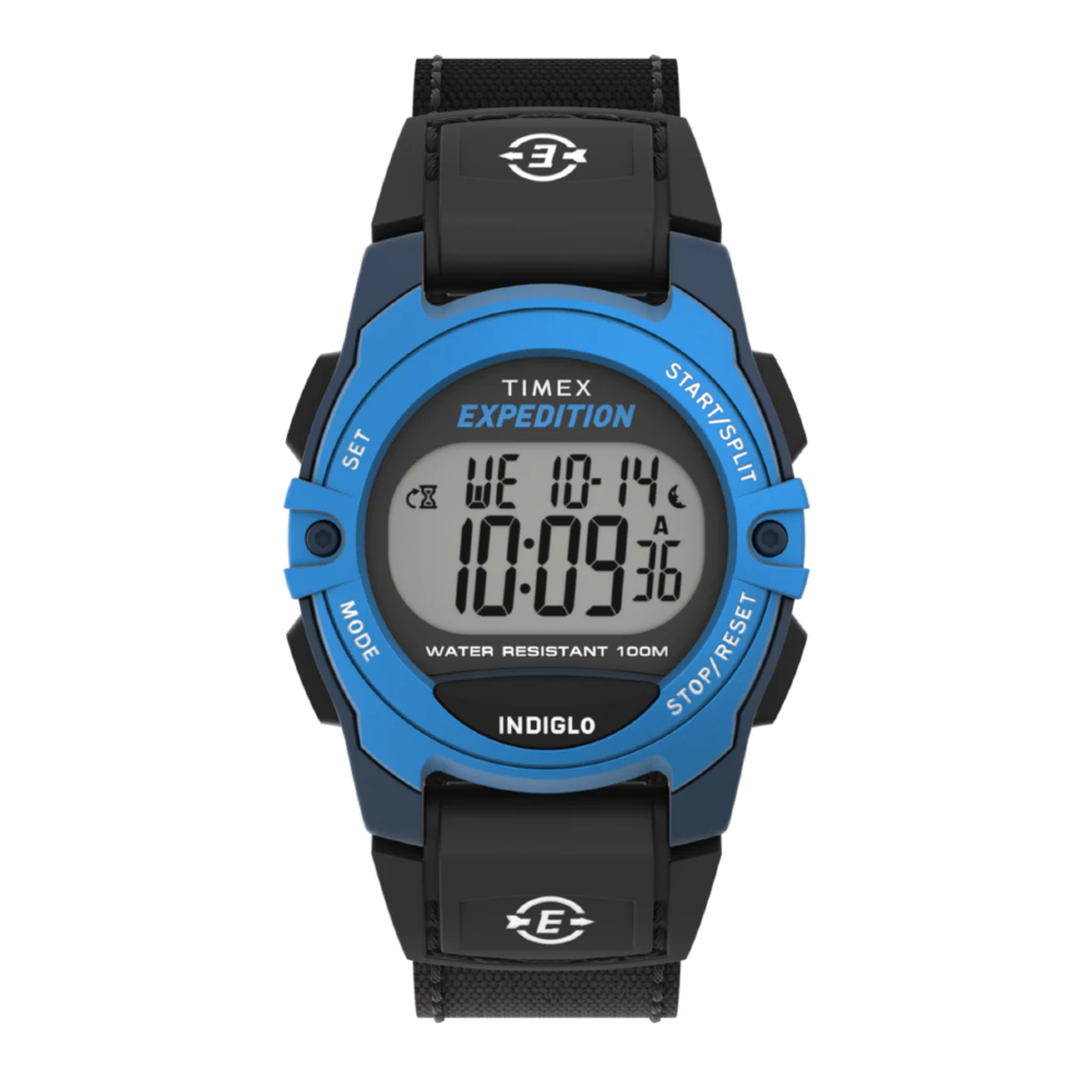 TIMEX TW4B27900 Expedition® CAT นาฬิกาข้อมือผู้หญิง Digital สายผ้า สีน้ำเงิน/ดำ หน้าปัด 33 มม.