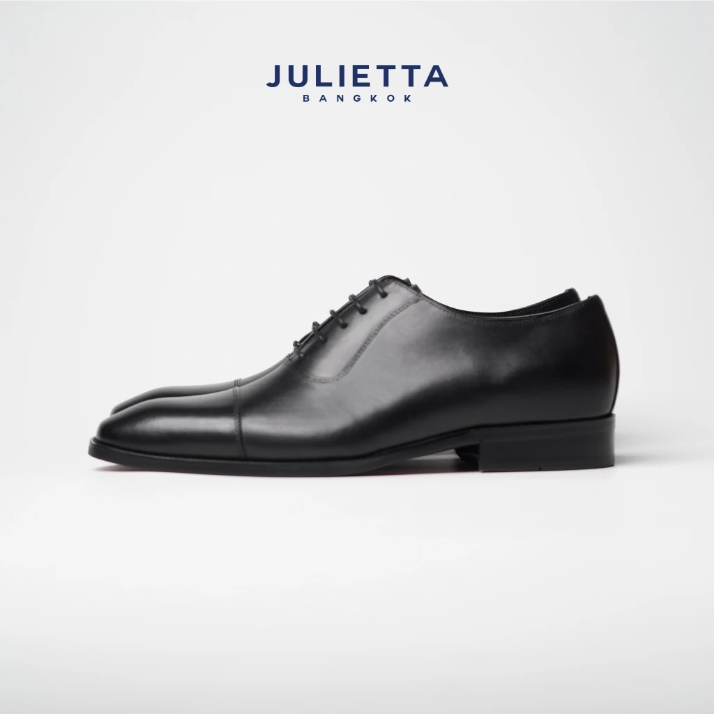 JULIETTA - Oxford Captoe Calfskin : Black (Square Toe)