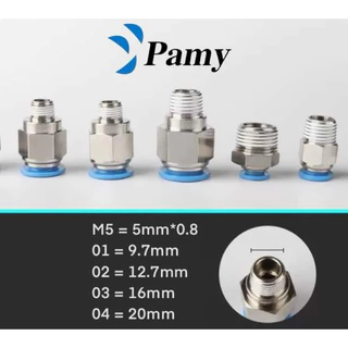 PAMY MPC ข้อต่อลม ข้อต่อลมเกลียวนอก ข้อต่อตรง ข้อต่อลม6mm สินค้าพร้อมส่ง PC PNEUMATIC FITTING