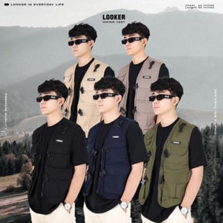 LOOKER- เสื้อกั๊ก LOOKER สีดำและสีครีม เนื้อผ้าเวสป้อยท์หนา …