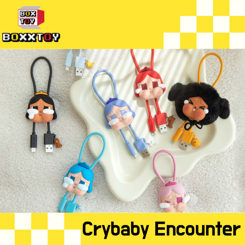 🌈 Crybaby สายชาร์จ iPhone 🌈 Crybaby Encounter yourself  พวงกุญแจ  ค่าย popmart blind boxs กล่องสุ่ม art toys