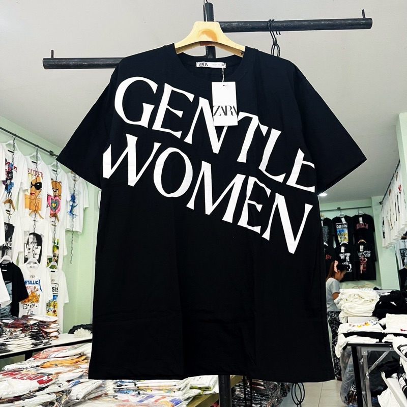 เสื้อลาย Gentle Woman โอเวอร์ไซส์ผ้าCotton100%
