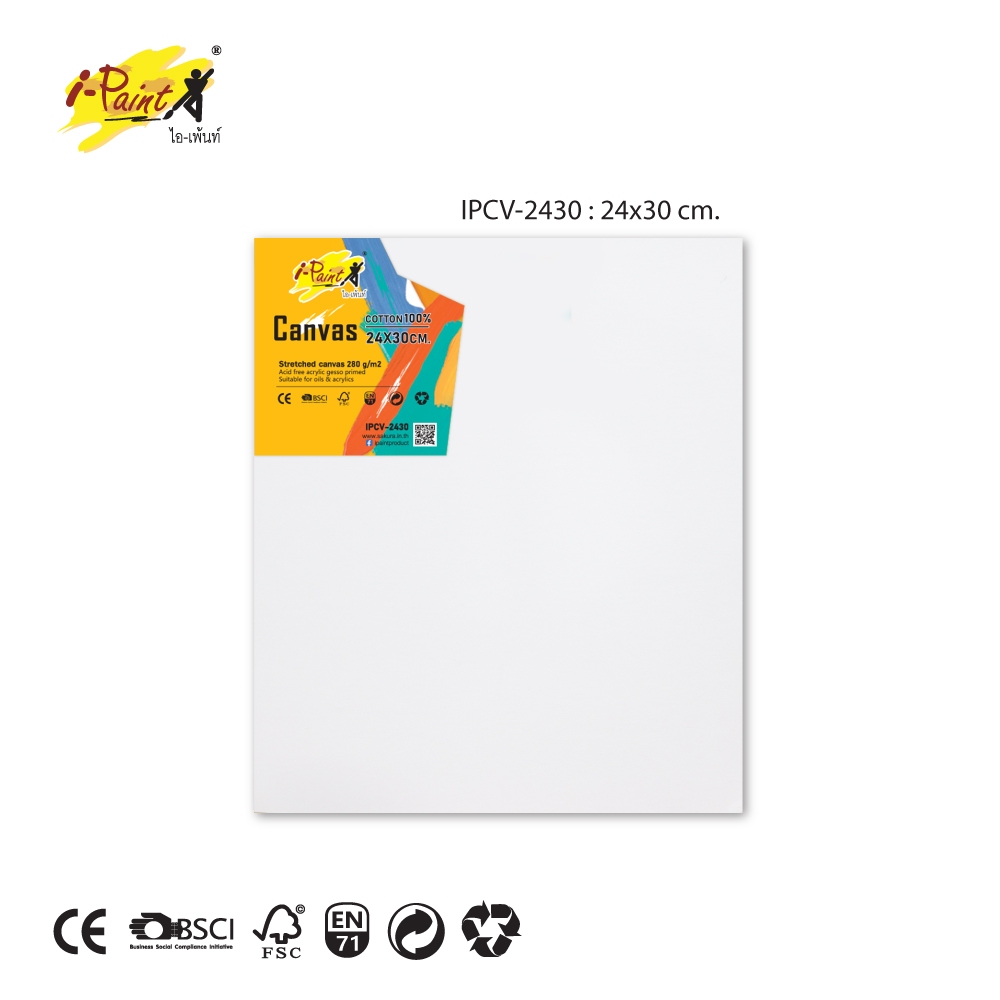 i-Paint (ไอเพ้นท์) เฟรมผ้าใบหนา 280 แกรม Canvas Cotton เฟรมผ้าใบ เฟรมวาดรูป เฟรมแคนวาส แบบกลม เฟรมผ้าใบวาดรูป รหัส IPCV