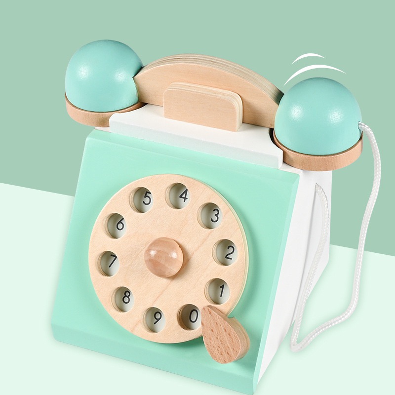 🧸Edu.Toys🧸 ของเล่นไม้ ของเล่นเสริมพัฒนาการ โทรศัพท์ไม้ โทรศัพท์ของเล่น พร้อมส่งจากไทย