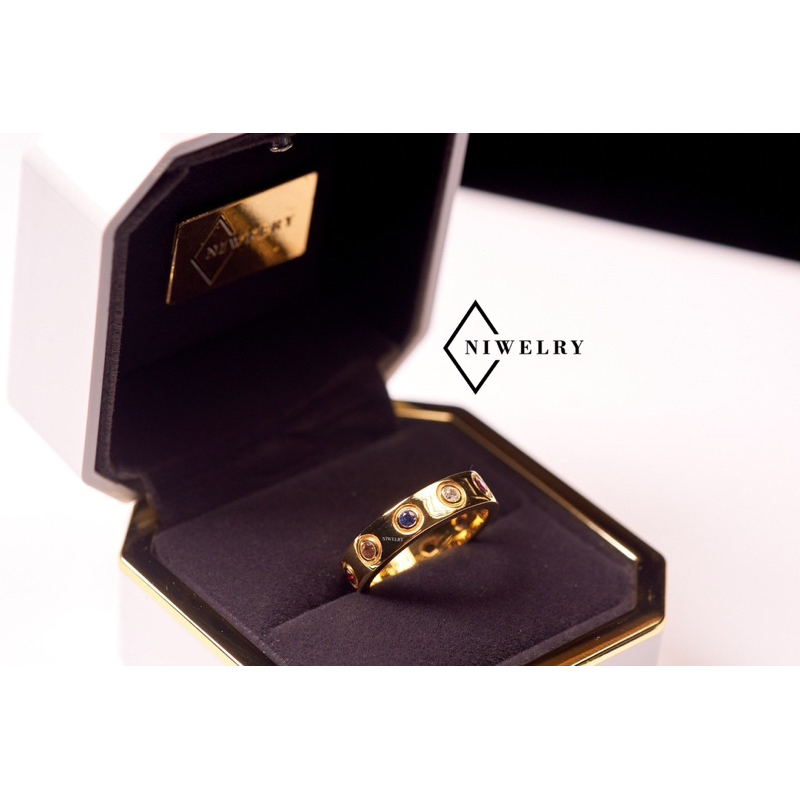 Nine Lucky Gems Ring แหวนนพเก้าแท้ตรงตามตำรา เสริมดวง พลอยเกรด Premium พร้อมใบรับประกัน