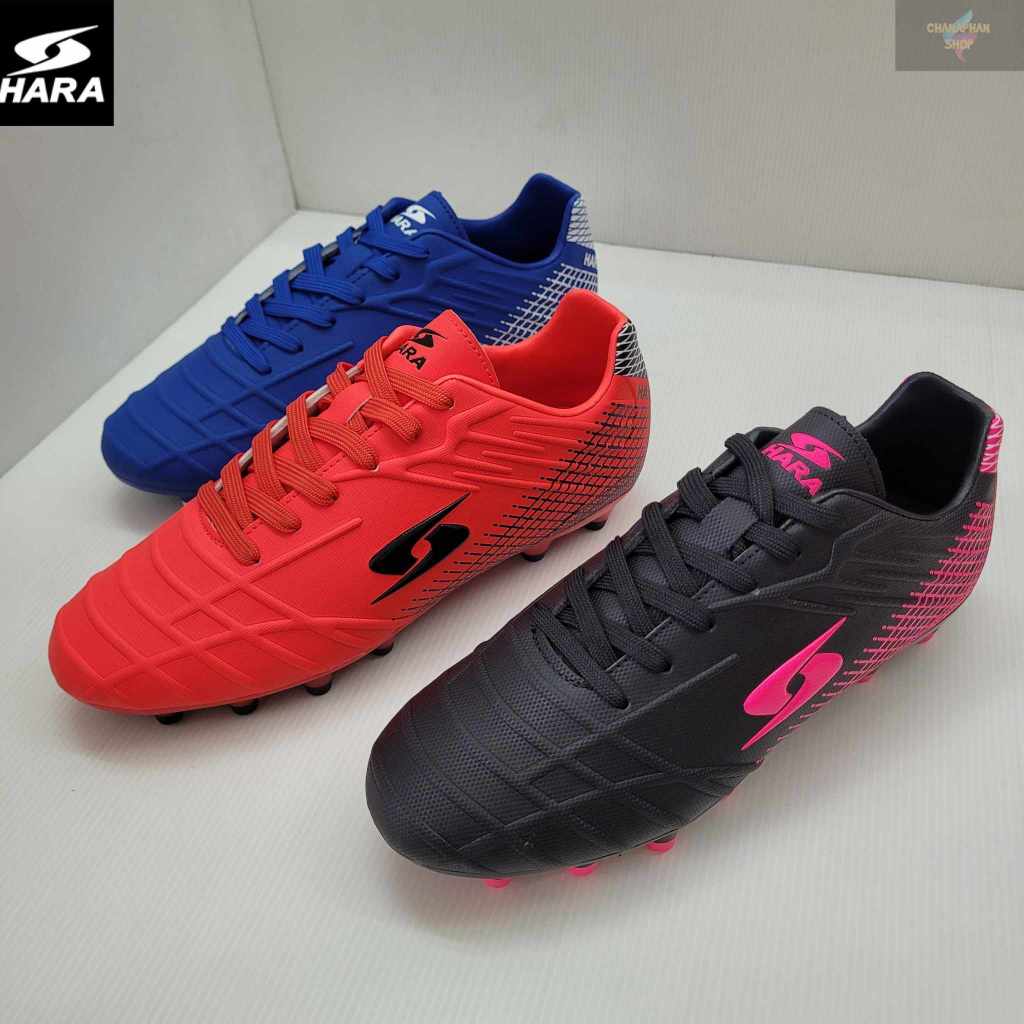 รองเท้าฟุตบอล รองเท้าสตั๊ด HARA รุ่น F27 สีแดง/สีน้ำเงิน/สีดำชมพู SIZE 39-46