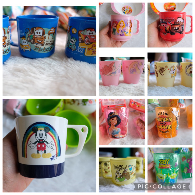 sale❗️แก้วพลาสติกจากญี่ปุ่น🇯🇵 แก้วพลาสติกเด็ก แก้วมีหูจับ แก้วsanrio🎌