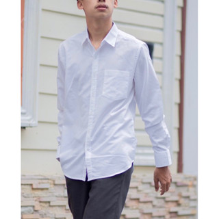 เชิ้ตคอปกแขนยาว ทรงสลิม 12สี Cotton Oxford premium