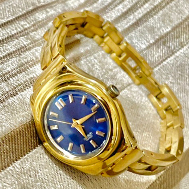 ส่งต่อ นาฬิกา Swatch Irony Lady เรือนทอง หน้าปัดน้ำเงิน ของแท้
