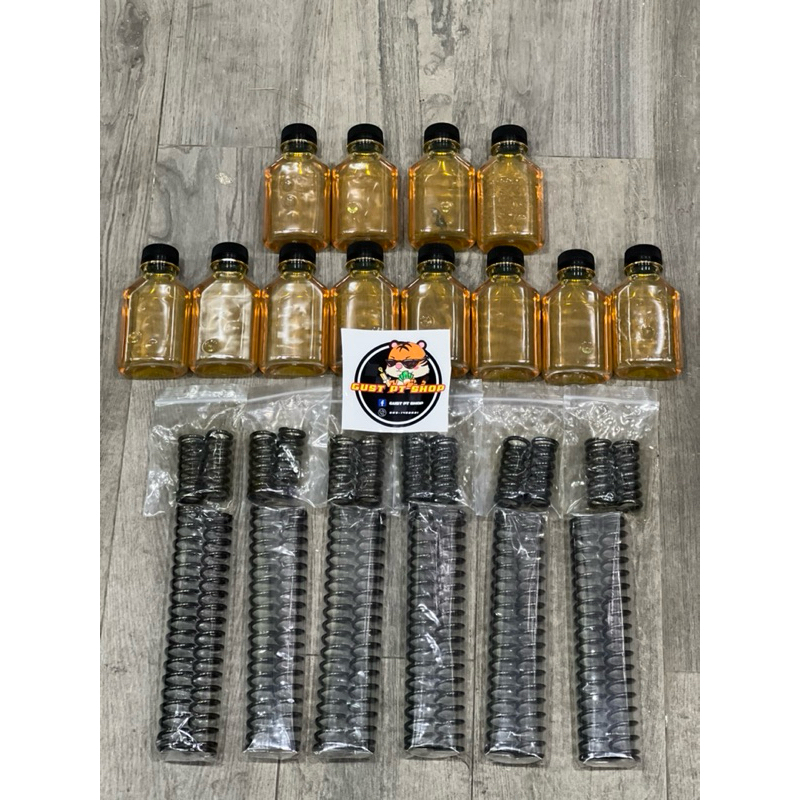 ชุดสปริงโหลดหน้า GIORNO/Lead125ความเตี้ย1.2 นิ้ว ชุดสปริงพร้อมน้ำมันโช๊ค motul