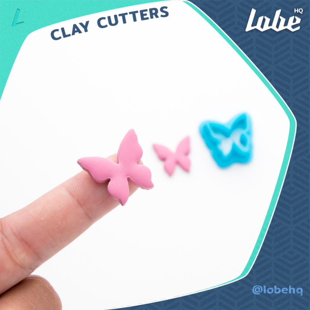 พิมพ์กดดินโพลิเมอร์รูปทรงผีเสื้อ D/ Butterfly Shape D Polymer Clay Cutter by lobehq/ Clay Mold Tools