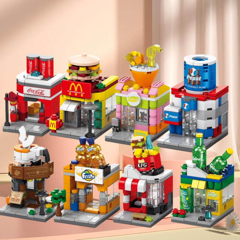 ของเล่น ตัวต่อนาโน City Street View Series ชุดตัวต่อ ร้านค้า ของเล่นบล็อกตัวต่อ ฉากถนนเมือง ขนาดเล็ก - รูปที่ 7