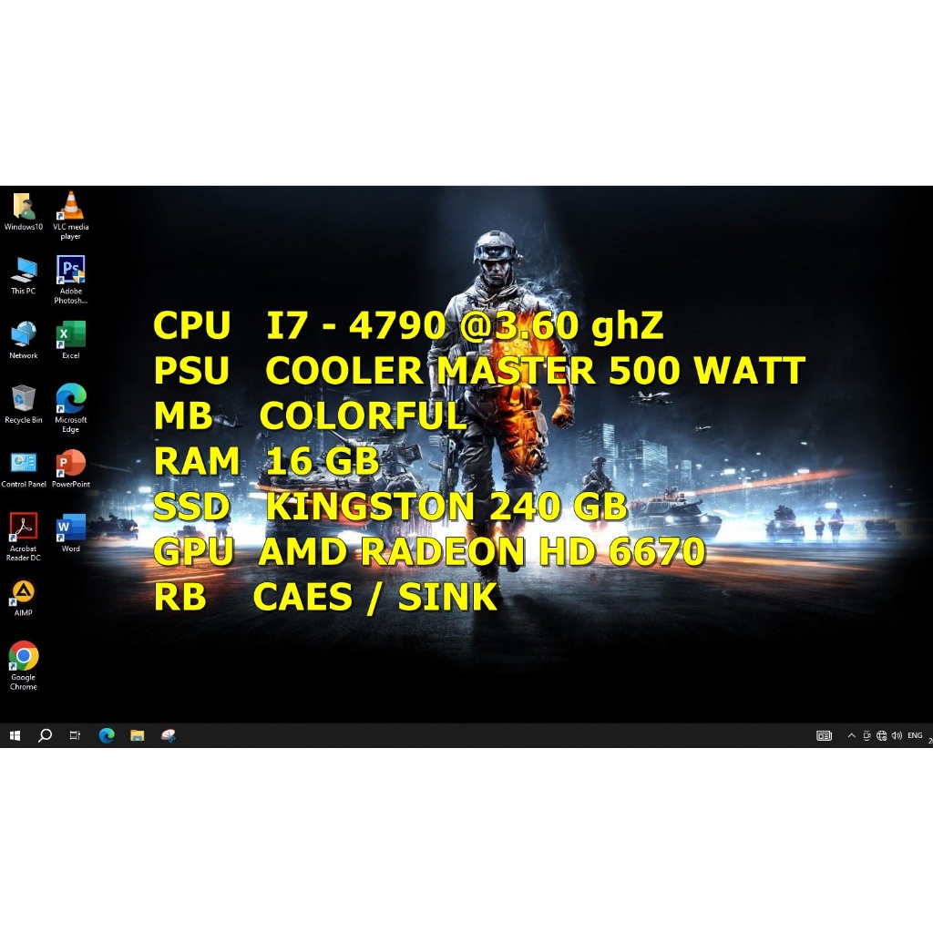 USED คอมพิวเตอร์ เร็วลื่นๆ  CPU INTEL CORE i7 4790  RAM 16 Gb SSD 240 gb PSU Cooler master 500 Watt.
