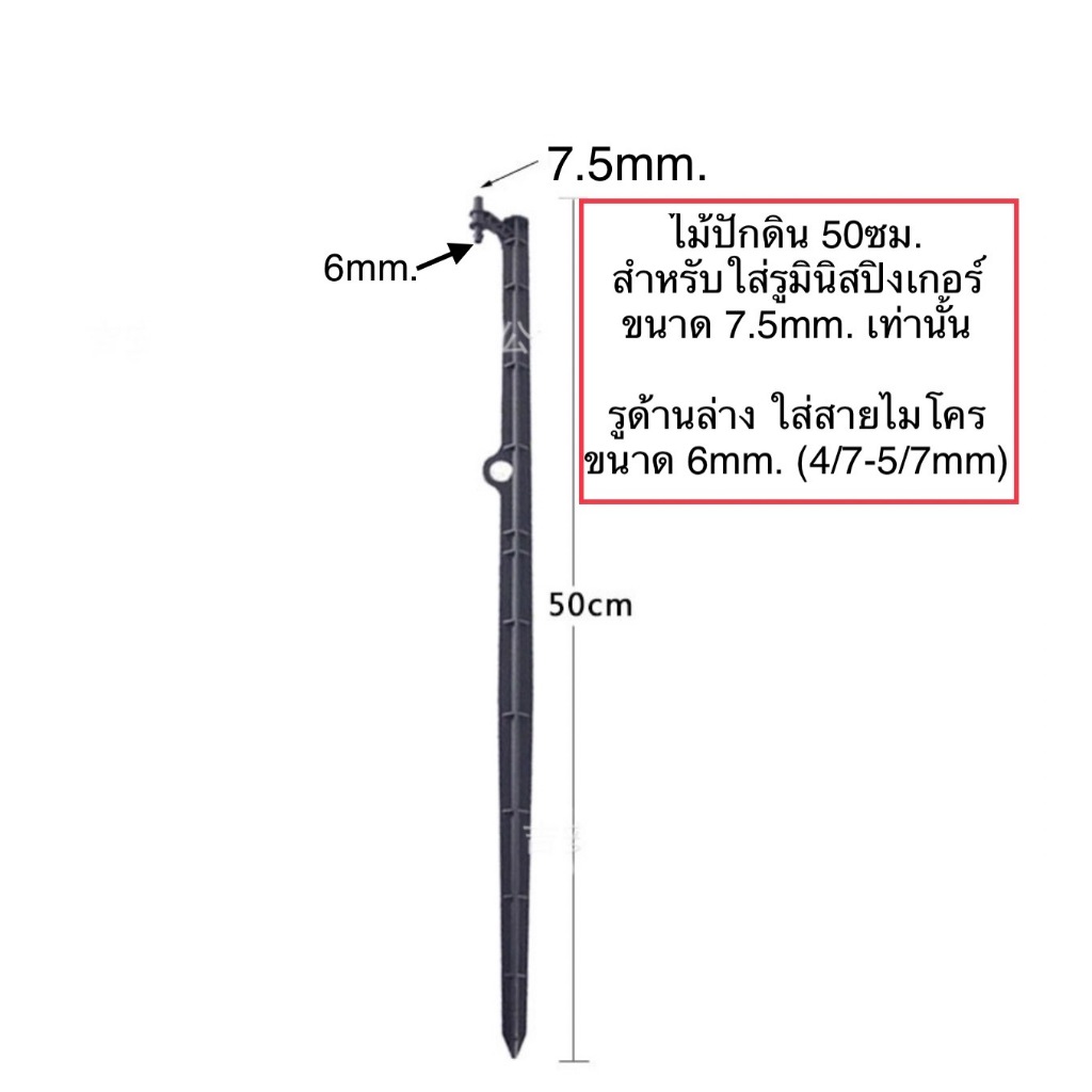 ไม้พลาสติกปักดิน ไม้ปักดิน ข้อต่อสายไมโคร หัวพ่นหมอก ไม้ปักดิน หัวพ่นหมอก 6mm 15 30 45cm สำหรับ หัวพ่นหมอก ต่อหัวพ่นหมอก ราคา ถูกที่สุด ดีลบีเคเค แกลเลอรีภาพที่ 2