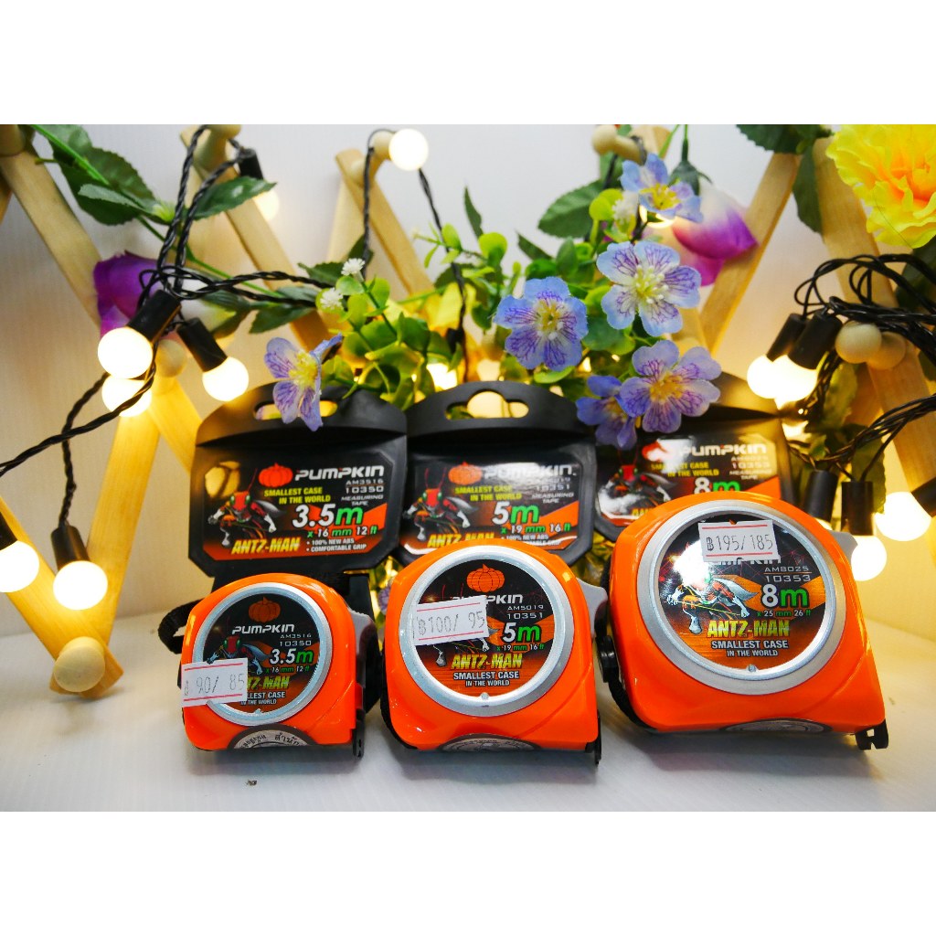 PUMPKIN ตลับเมตร สีส้ม ANTZ-MAN 5m x19mm (10351) / 8m x 25mm (10353) / 3.5m x 16mm (10350)