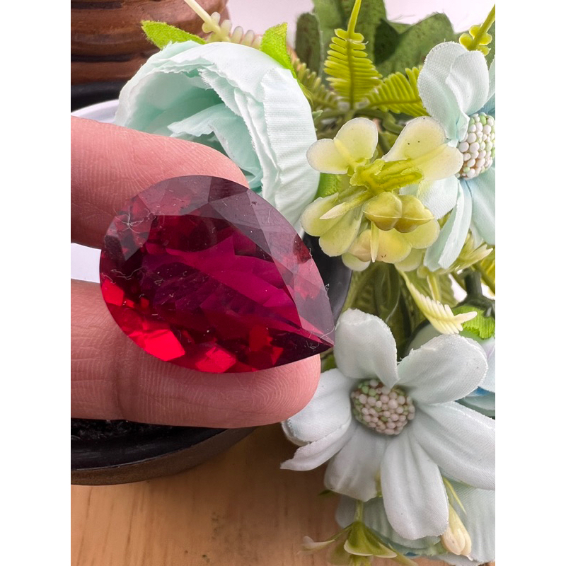 Lab Rose Ruby  34!carats 27x20  mm 1 pieces