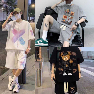 KB fashion ชุดเซ็ตผู้ชาย แขนสั้นขาสั้น ผ้าวาฟเฟิล