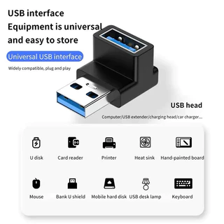 อะแดปเตอร์ต่อ USB 3.0 To USB M/F มุมฉาก90องศาขั้วต่อ USB 10Gbps สำหรับตัวแปลงปลั๊กต่อสำหรับพีซีตัวผู้เป็นตัวเมีย