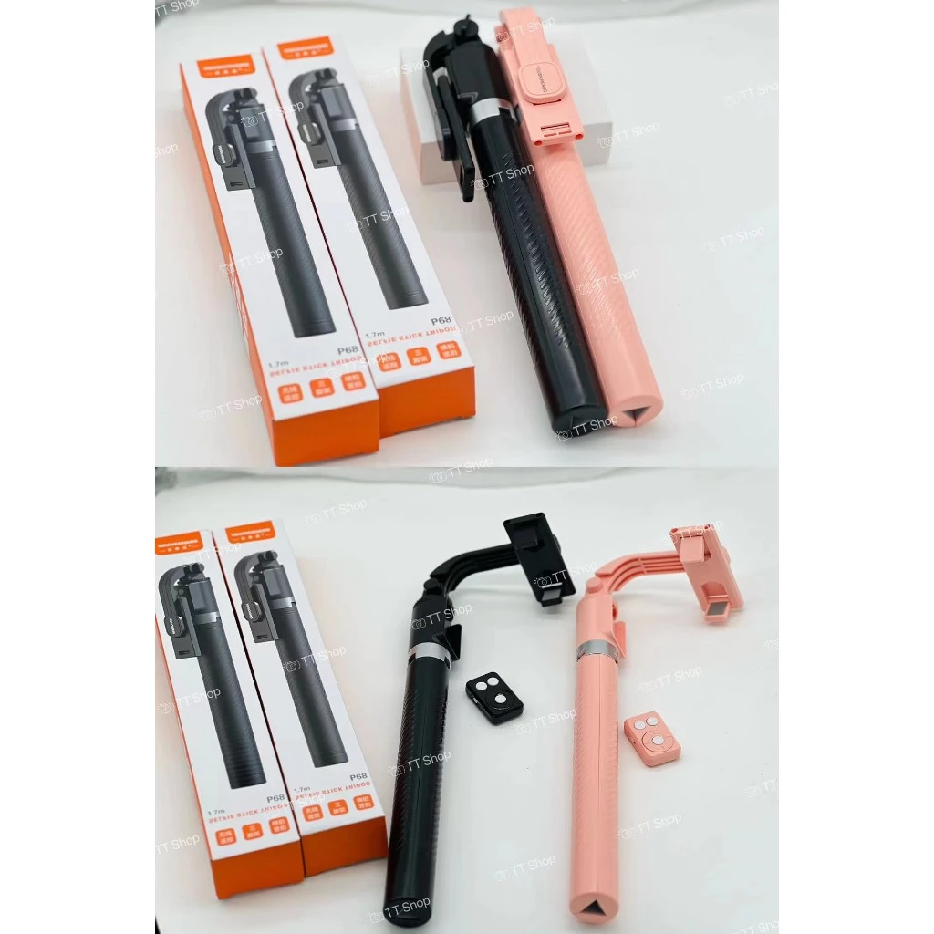 ใหม่L16/C-2500/P68/P66 ขาตั้งกล้องไม้เซลฟี่ไร้สาย พับได้มาพร้อมรีโมทบลูทูธ พิเศษสามารถใช้กล้องแอคชั่น Gopro สมาร์ทโฟนได้ thumbnail 9