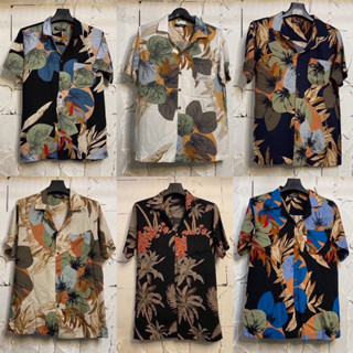 เสื้อเชิ้ตฮาวายลายสุดฮิต 9 แบบ มะพร้าว หน้าวัว M-4Xl ผ้าสปัน…
