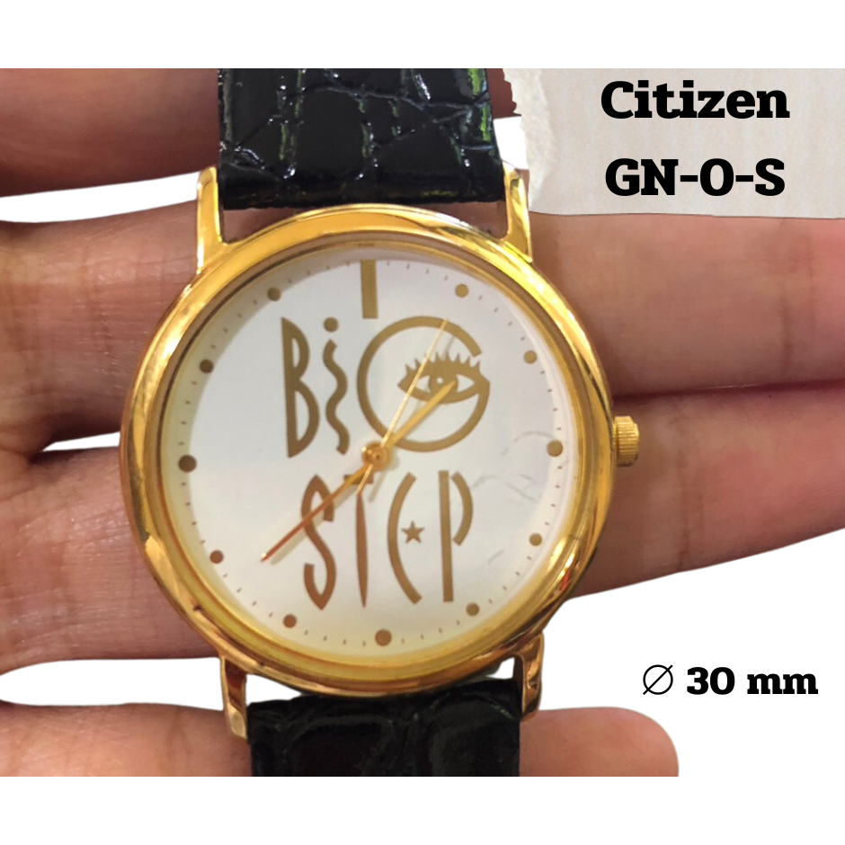 Citizen GN-0-S นาฬิกาผู้หญิงสายหนัง ตัวเรือนสีทอง quartz watch