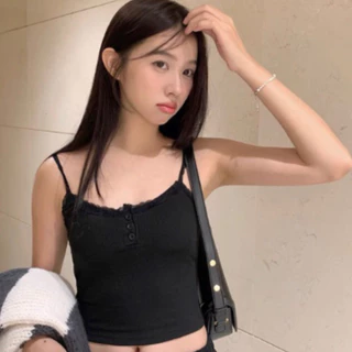 Bentoy(bratop9062)เสื้อสายเดี่ยวมีฟองน้ำ สายลูกไม้น่ารัก หน้าอกเป็นกระดุมเปิดได้ เซ็กซี่เบาๆ