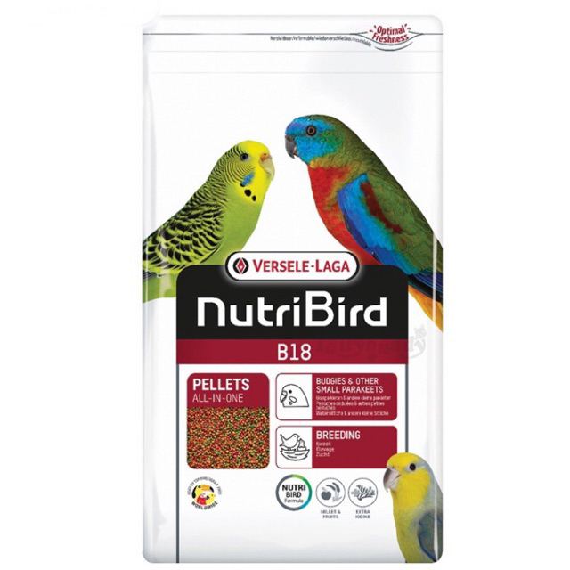 10kg. NutriBird B18 สูตรบำรุง วิตามิน โปรตีนสูง แพ็คเก็จ 10กิโลกรัม
