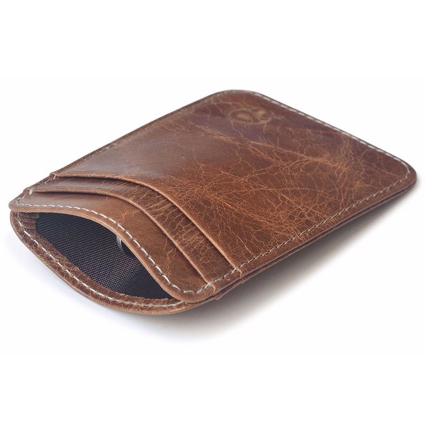 Fin1 พร้อมส่งด่วน กระเป๋าเงินหนังวัวแท้ แบบบาง Genuine Leather Card Slim Thin Wallet Elephant  1587 1486