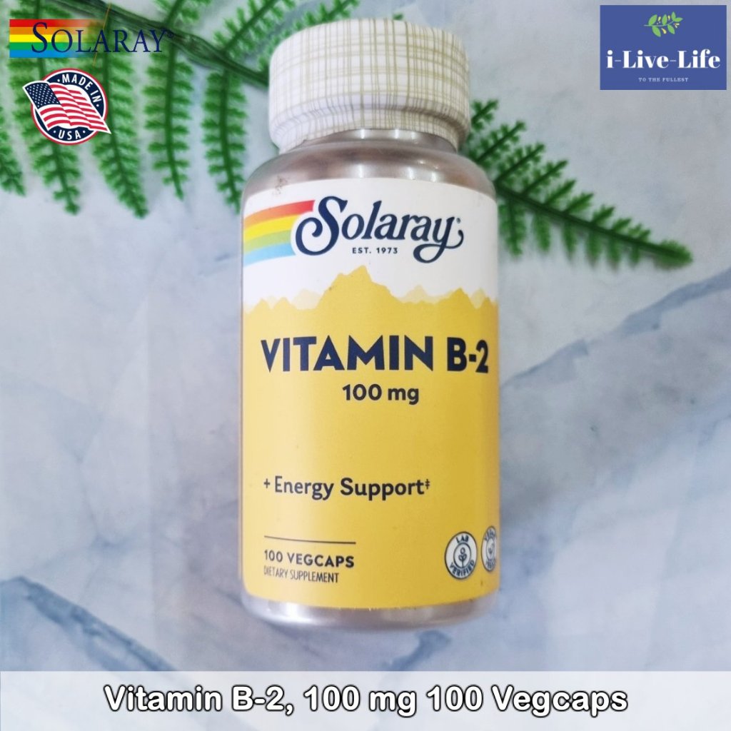 Solaray - Vitamin B-2, 100 mg 100 Vegcaps วิตามินบี2