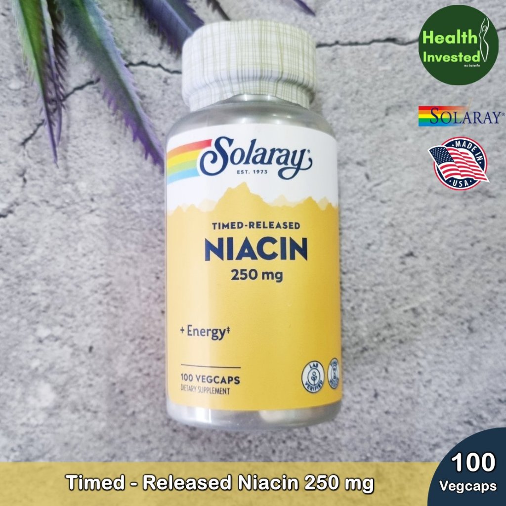  Timed-Released Niacin 250 mg 100 VegCaps ไนอะซิน วิตามินบี 3