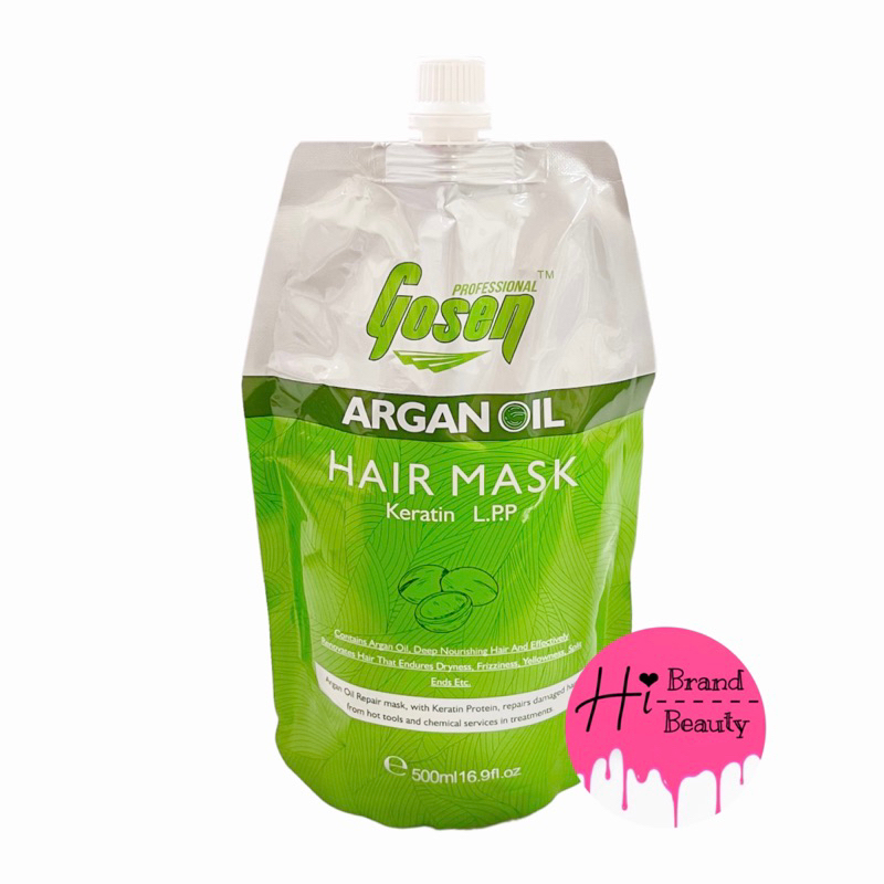 (500ml) Gosen Argan Oil Hair Mask สูตร Keratin โกเซน อาร์แกนออยล์ แฮร์มาส์ก สูตรเคราติน