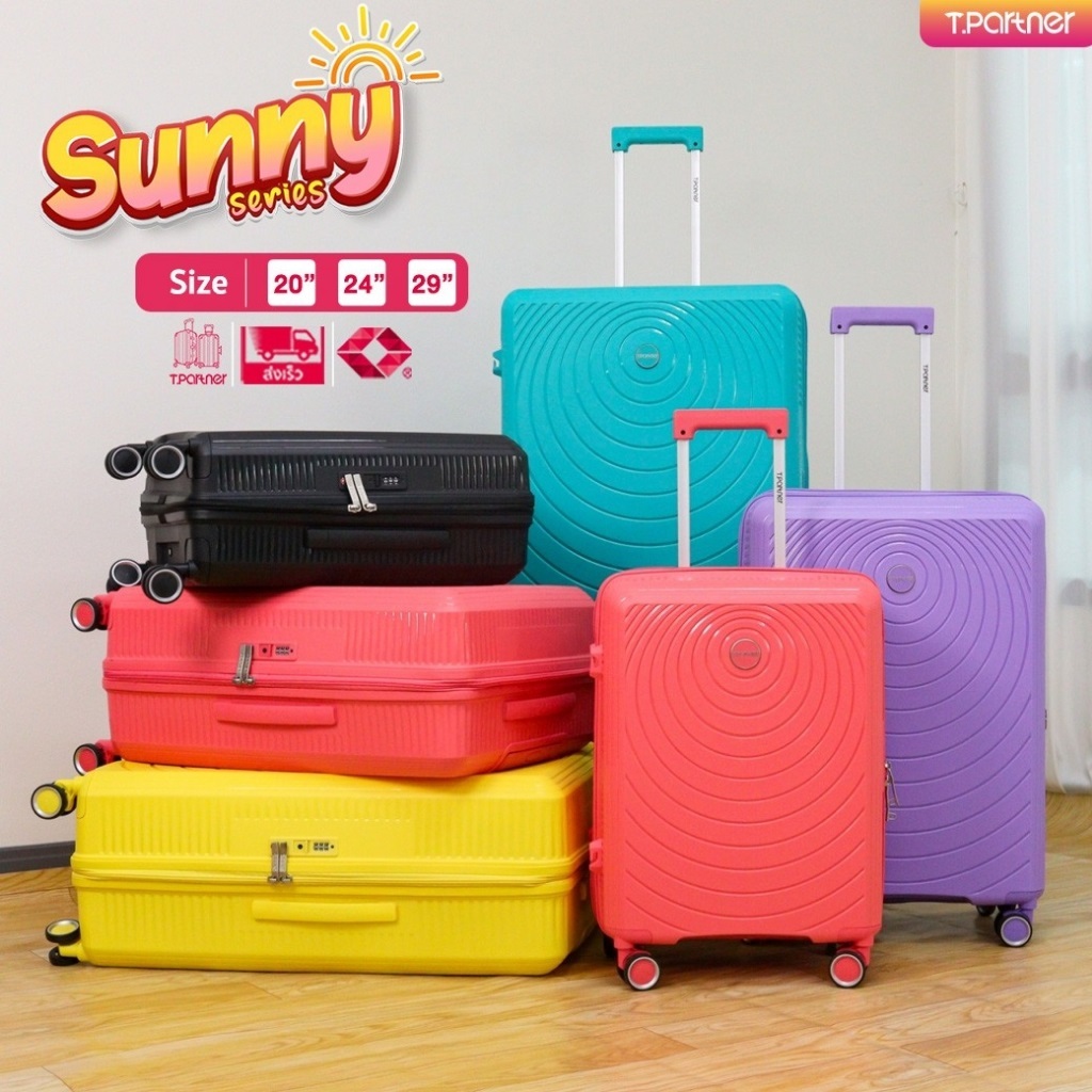 Tpartner แท้ (ประกัน3ปี) Sunny กระเป๋าเดินทางล้อลาก ซิป 2 ชั้น​ ป้องกันการกรีด โจรกรรม ทน เกิดรอยยาก