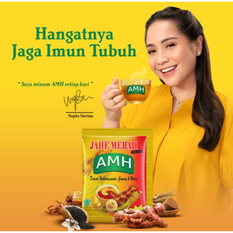 Indonesia AMH Jahe Merah Herbal Super Habbatussauda 10 sachet ราคา ถูกที่สุด ดีลบีเคเค