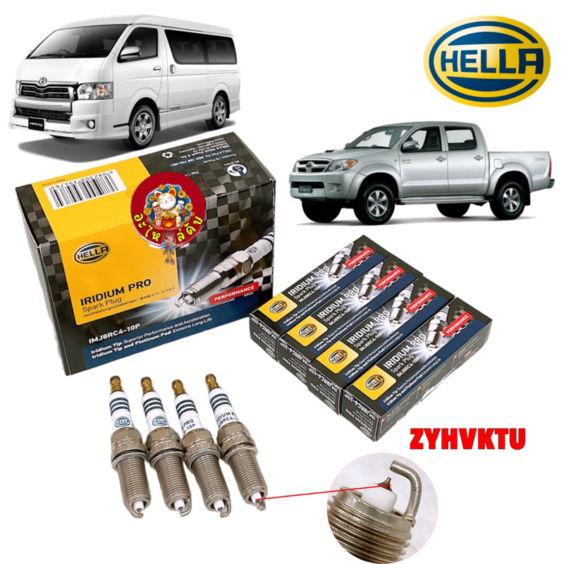 หัวเทียน อิริเดียม Hella IMJ8RC4-10P เครื่องเบนซิน Toyota VIGO Fortuner INNOVA Jazz Hybrid