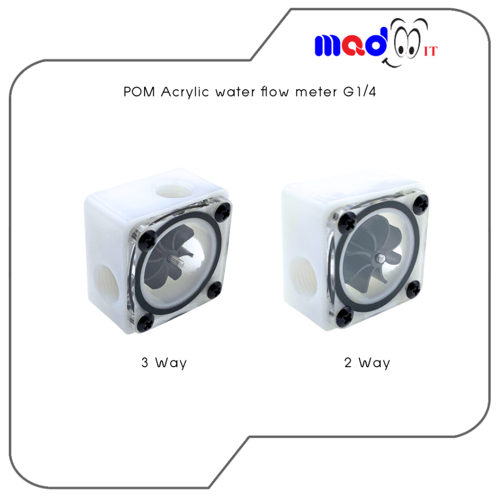 โฟล์วน้ำ ใบพัด สีขาว 2 และ 3 ทาง G1/4 POM Acrylic water flow meter G1/4 ชุดน้ำระบบเปิด คอมพิวเตอร์ระ