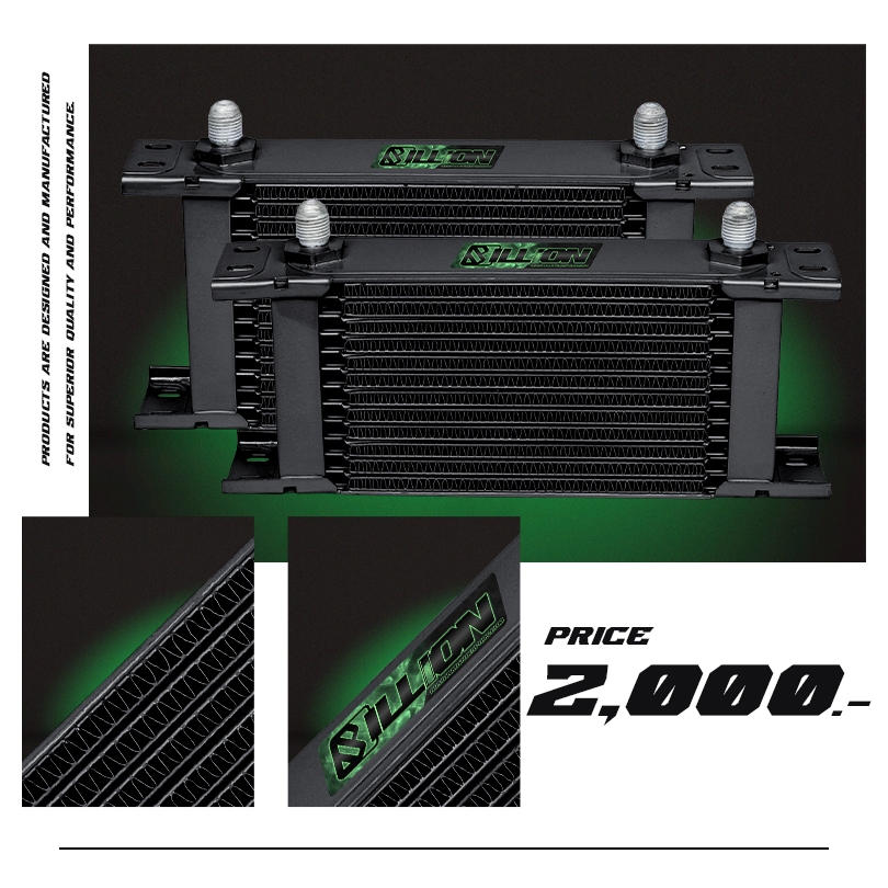 OIL COOLER KIT BILLION USDM STYLE AN6 256MM. BLACK (13/15 ROW) #แผงออยคูลเลอร์